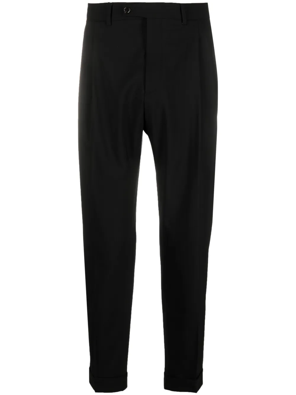 Shop Dell'oglio Robert Mid-rise Straight-leg Trousers In Schwarz