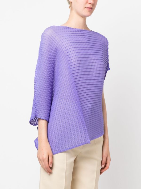 Pleats Please Issey Miyake Asymmetric waffle-effect Top - Farfetch