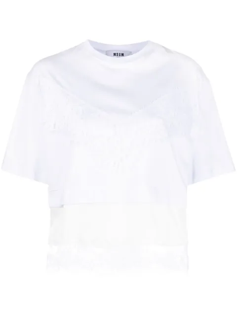 MSGM T-Shirt mit Spitze