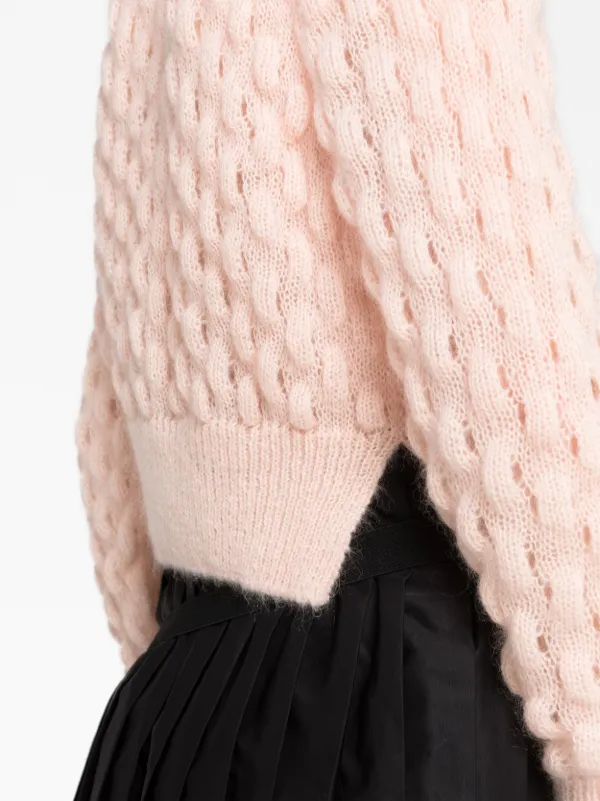 Simone Rocha bow-embellished bubble-knit Cardigan - Farfetch