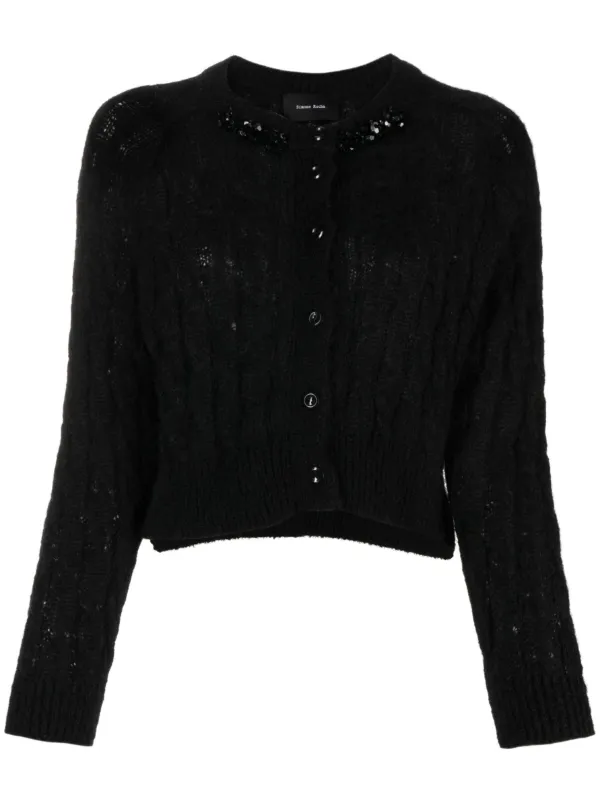 Simone Rocha Beaded Cable Knit Cardigan - Farfetch