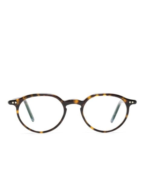 Lunor tortoiseshell-effect round-frame glasses