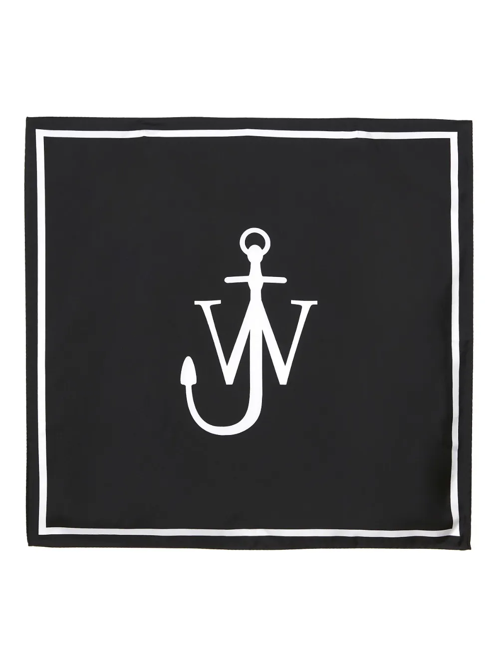 JW Anderson foulard en soie à logo imprimé - Noir Top Merken Winkel
