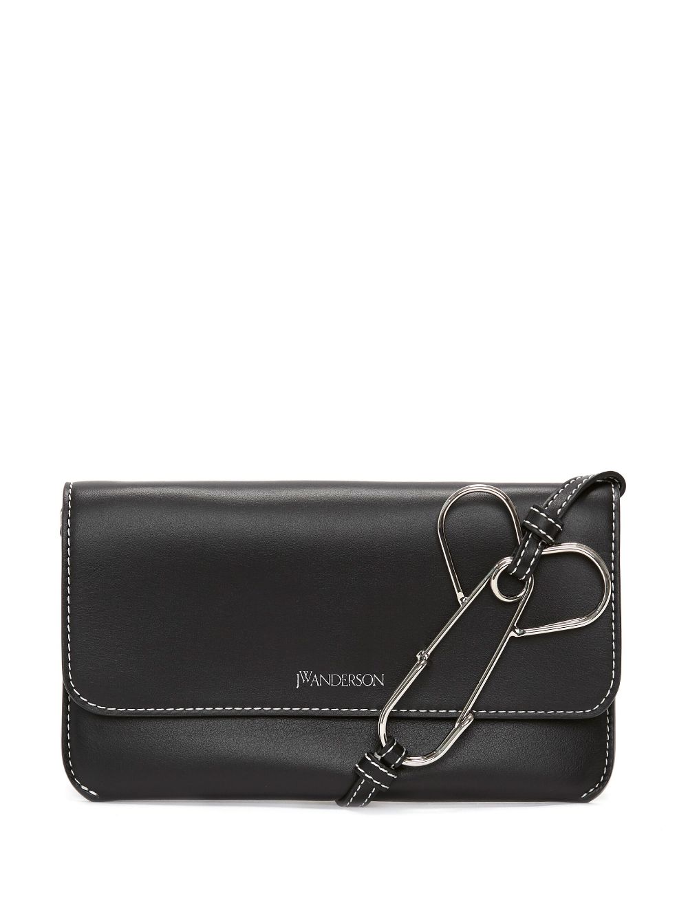 Shop Jw Anderson Phone Leather Pouch Bag In Black