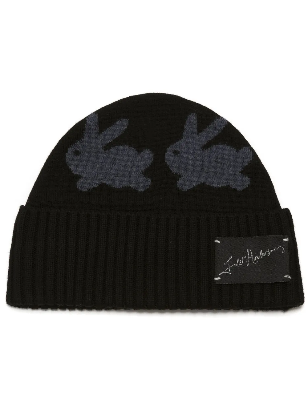 Jw Anderson Beanie With Bunny Motif In Black | ModeSens
