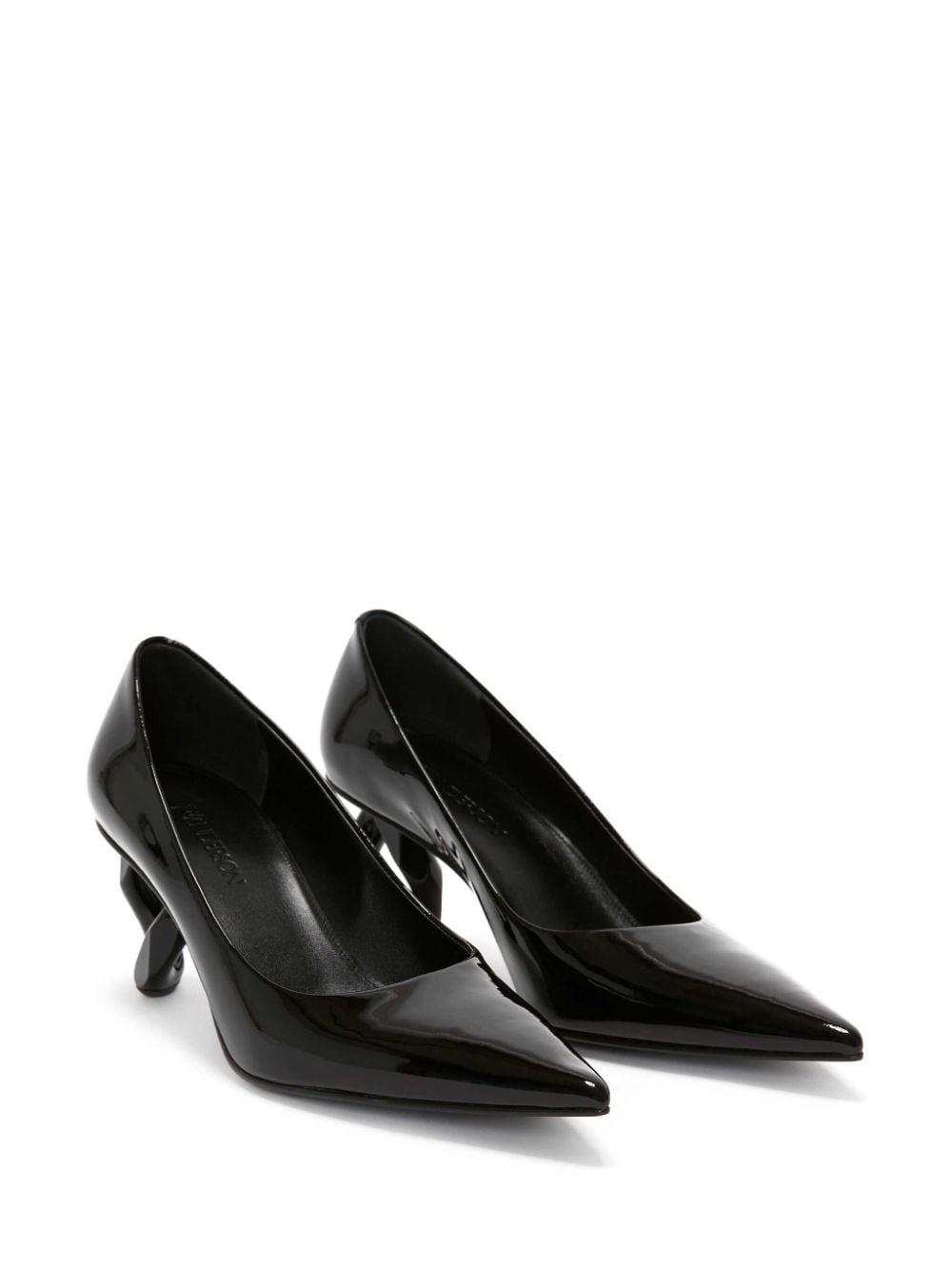 Shop Jw Anderson Chain 75mm Leather Pumps In Black