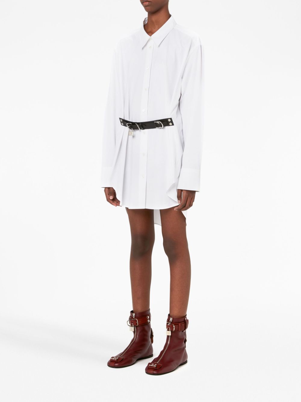 Shop Jw Anderson Padlock-strap Shirt Dress In White