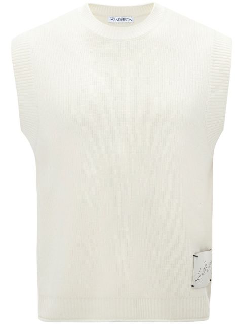 JW Anderson logo-patch sleeveless jumper 