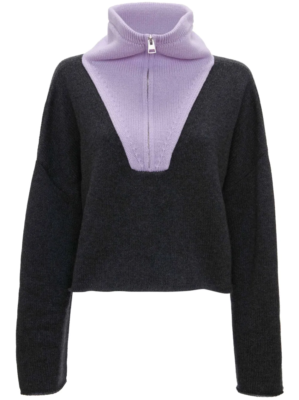 JW Anderson logo-patch zip-up jumper | Black | Image 1