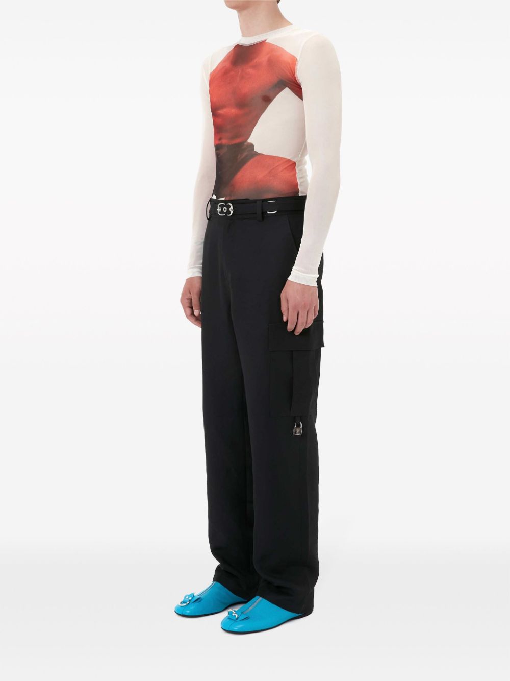 Image 2 of JW Anderson belted padlock cargo trousers