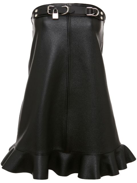 JW Anderson padlock-embellished ruffled leather minidress Women