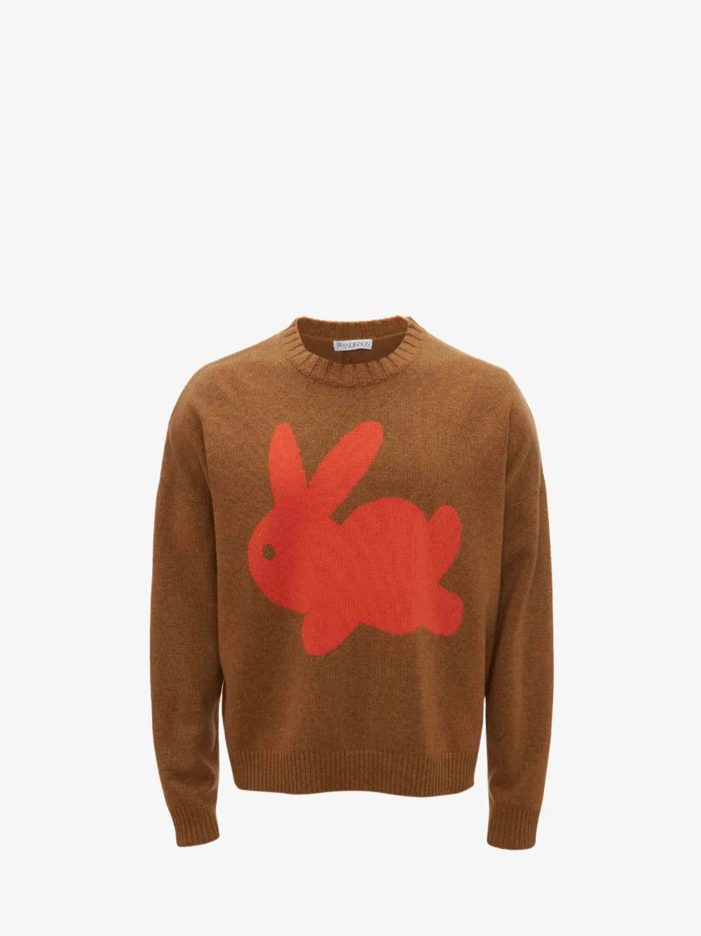 Jw Anderson Bunny-print Wool-blend Jumper In Brown
