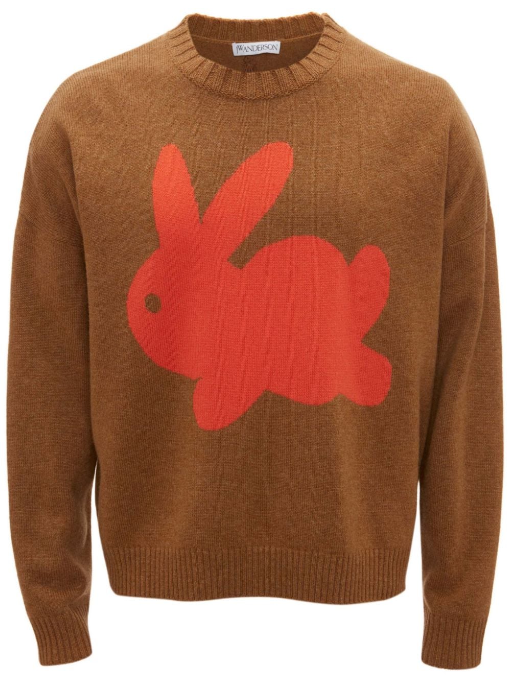 Shop Jw Anderson Bunny-print Wool-blend Jumper In Brown