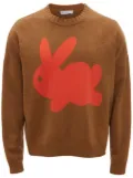 JW Anderson bunny-print wool-blend jumper - Brown