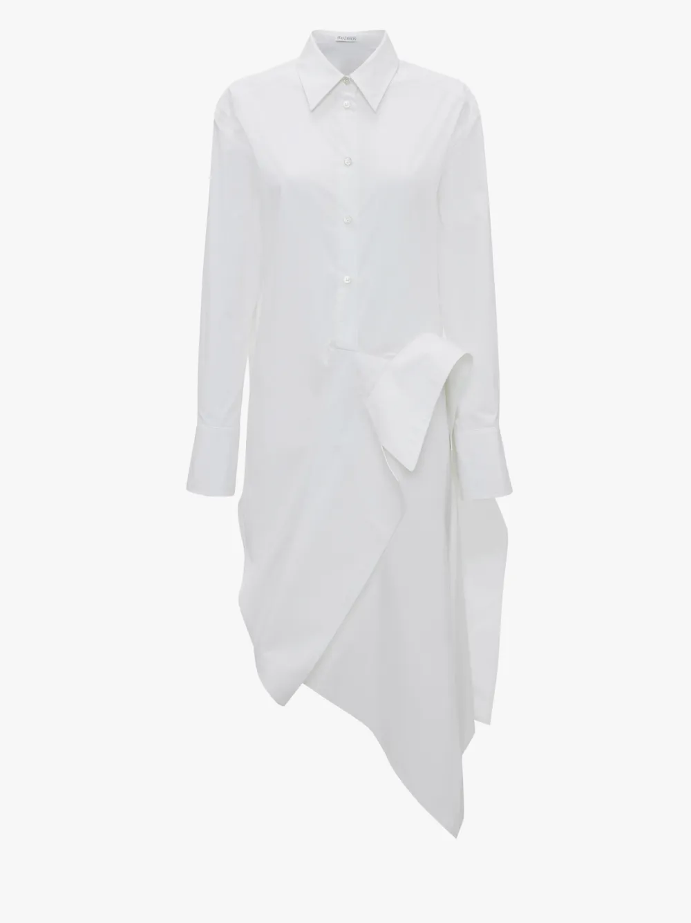 Jw Anderson Deconstructed Cotton Shirtdress In White