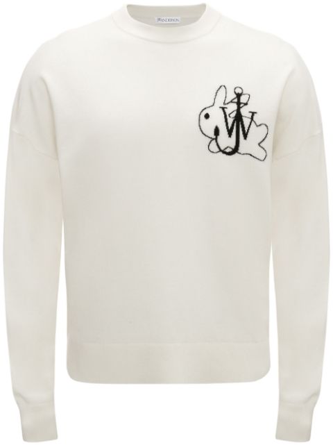 JW Anderson logo-embroidered crew-neck jumper Men