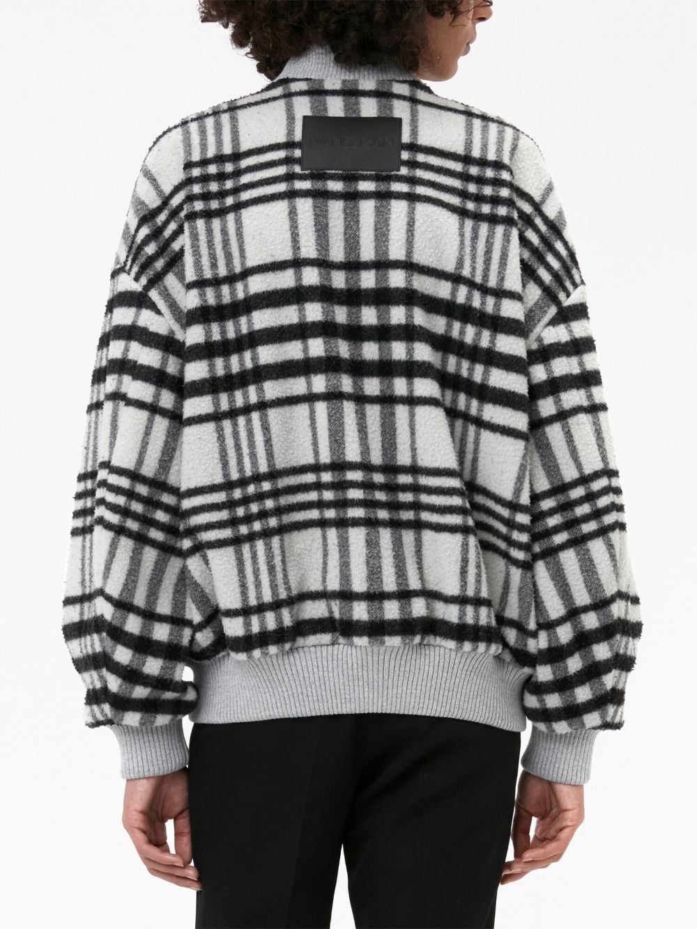 Shop Jw Anderson Check-print Bomber Jacket In White