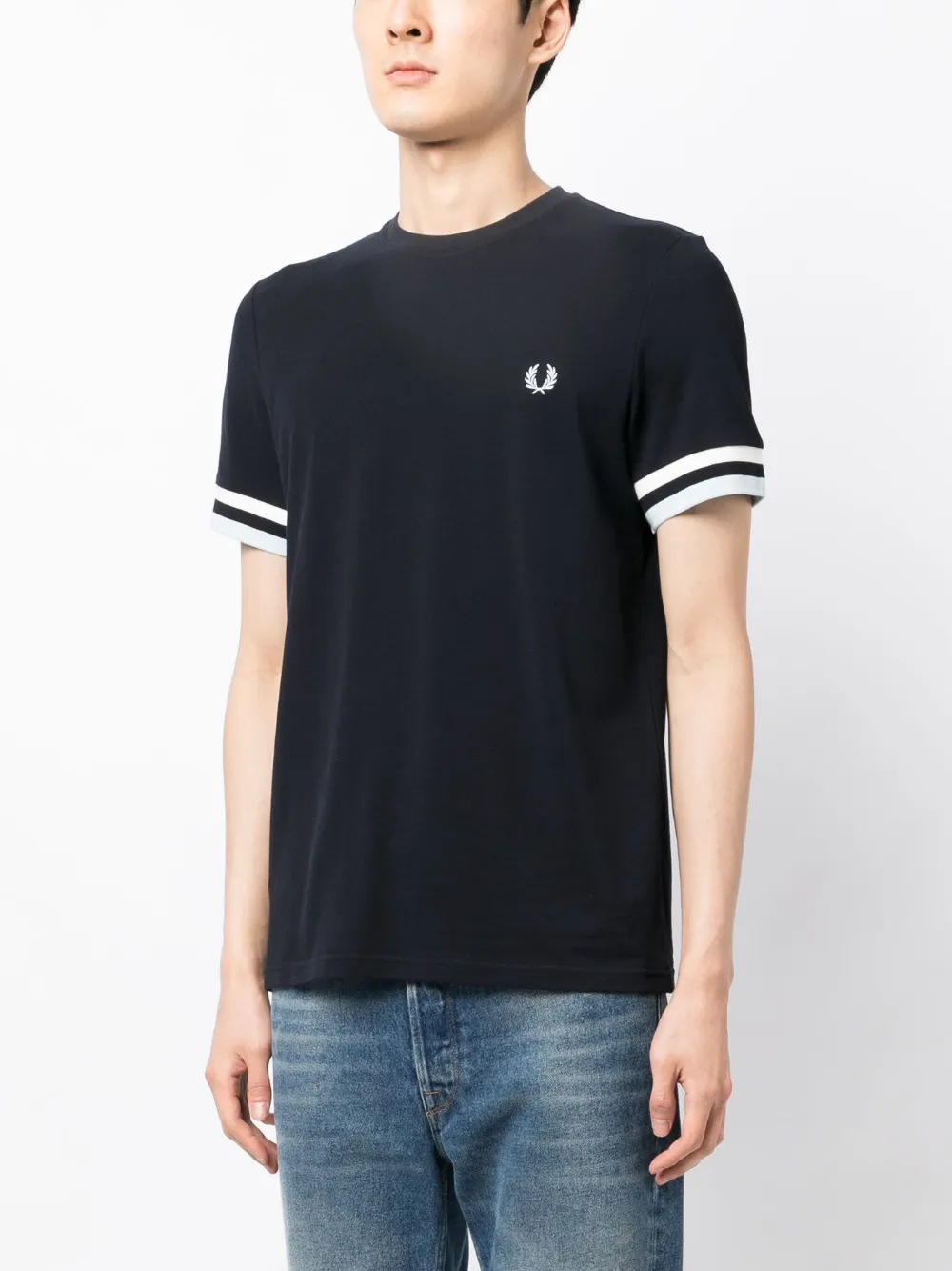 Fred Perry Embroidered-Logo Crew-Neck T-Shirt - Farfetch