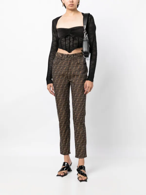 Fendi zucca deals print jeans