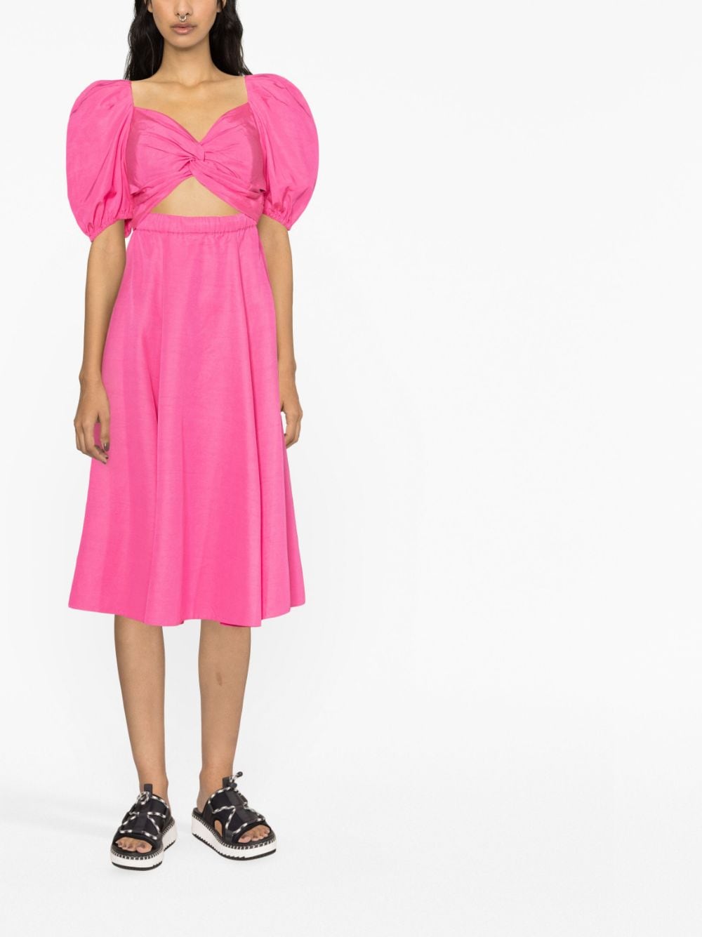 Shop Kate Spade Wrapped Midi Dress In Pink