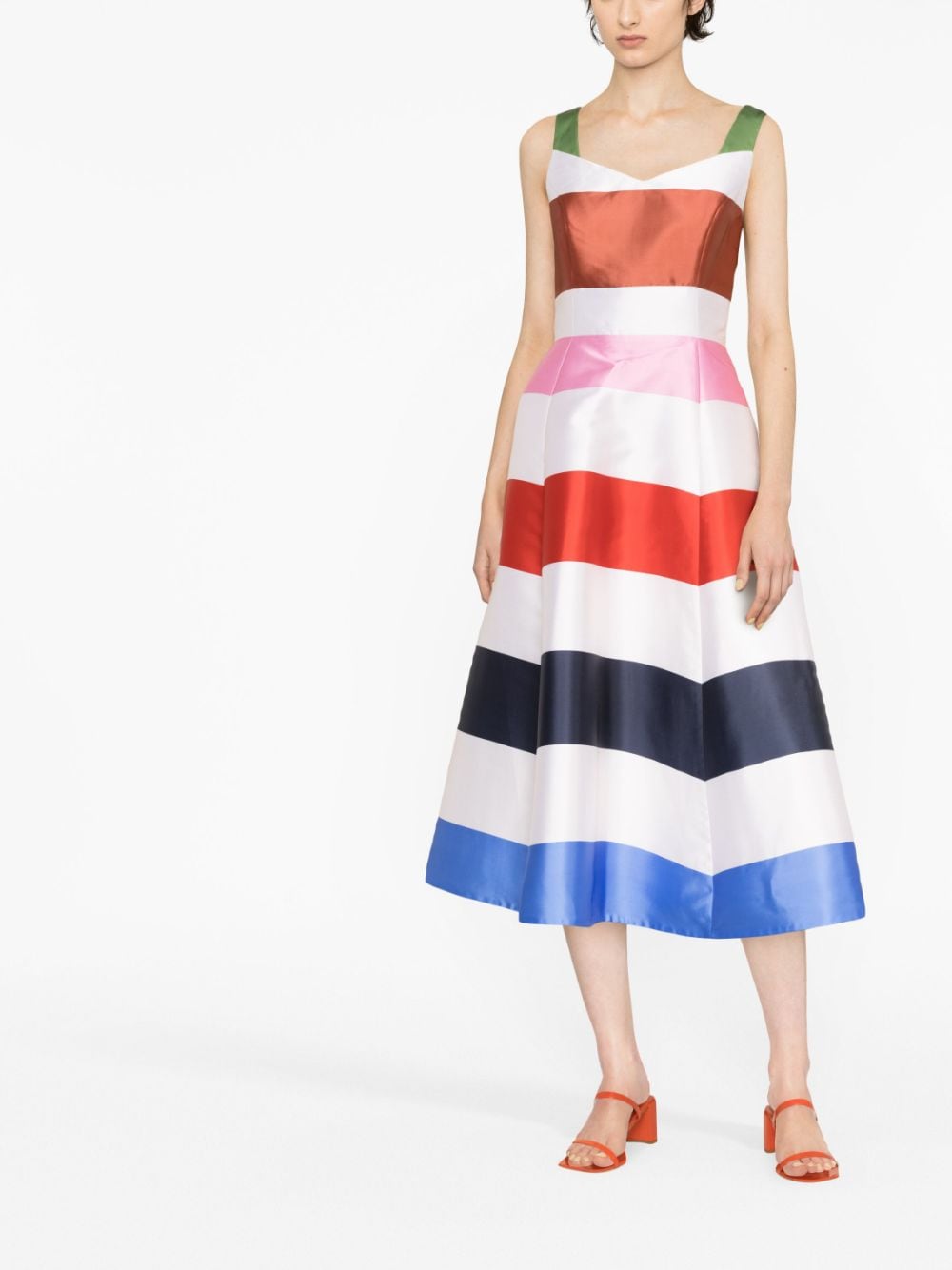 Shop Kate Spade Horizontal-stripe Pattern Dress In Nude