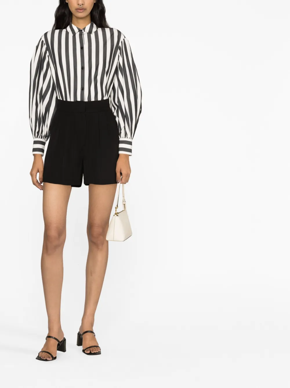 Kate Spade stripe-pattern cotton shirt - Zwart