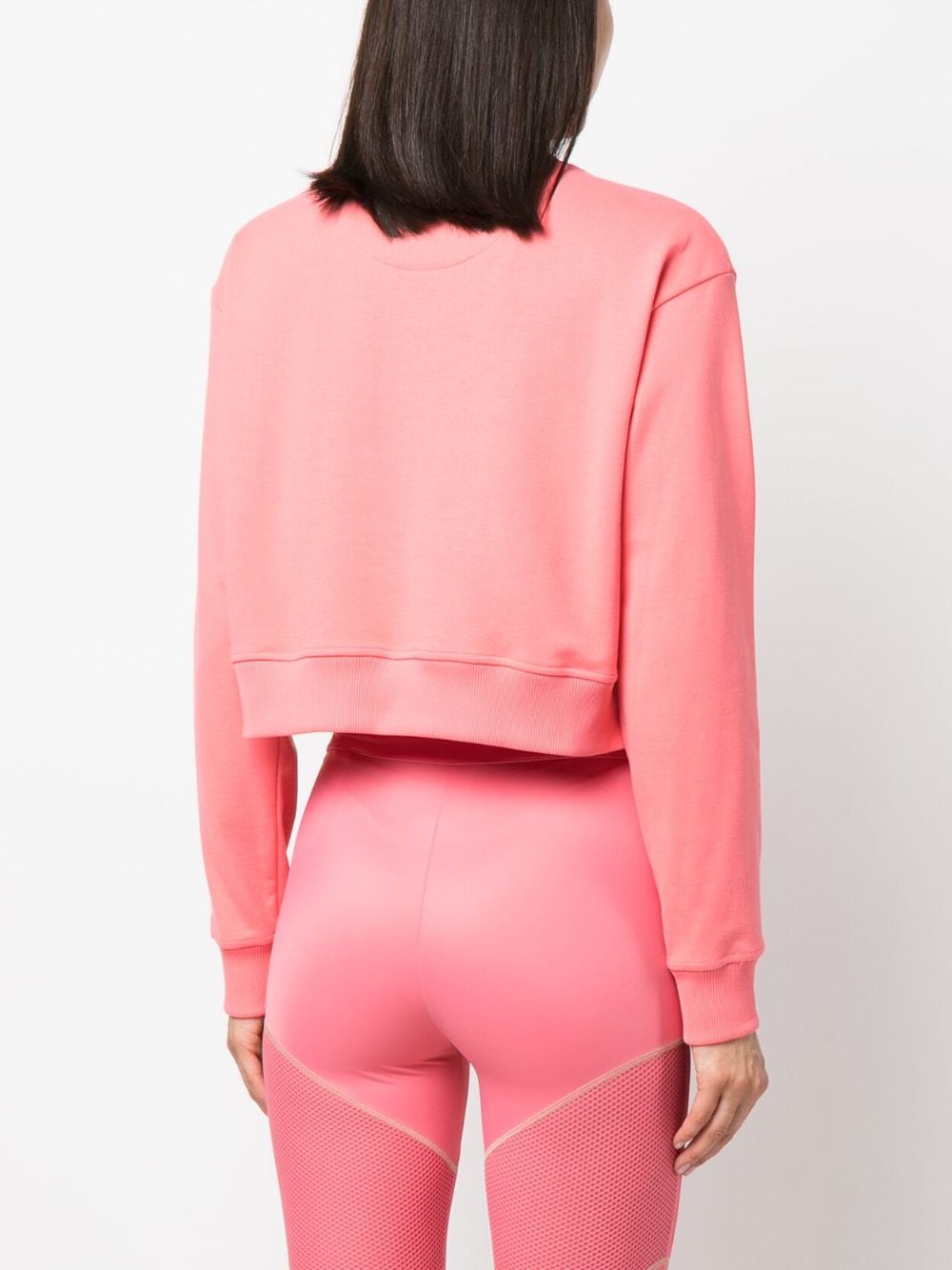 Shop Fendi Logo-print Cropped Sweatshirt In Pink