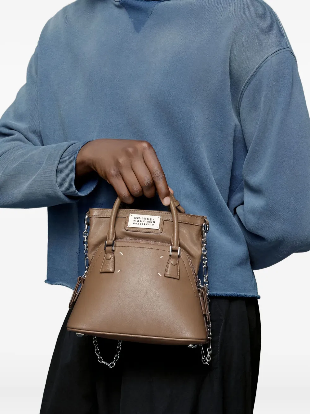 Maison Margiela mini 5AC chain-detail shoulder bag - Bruin