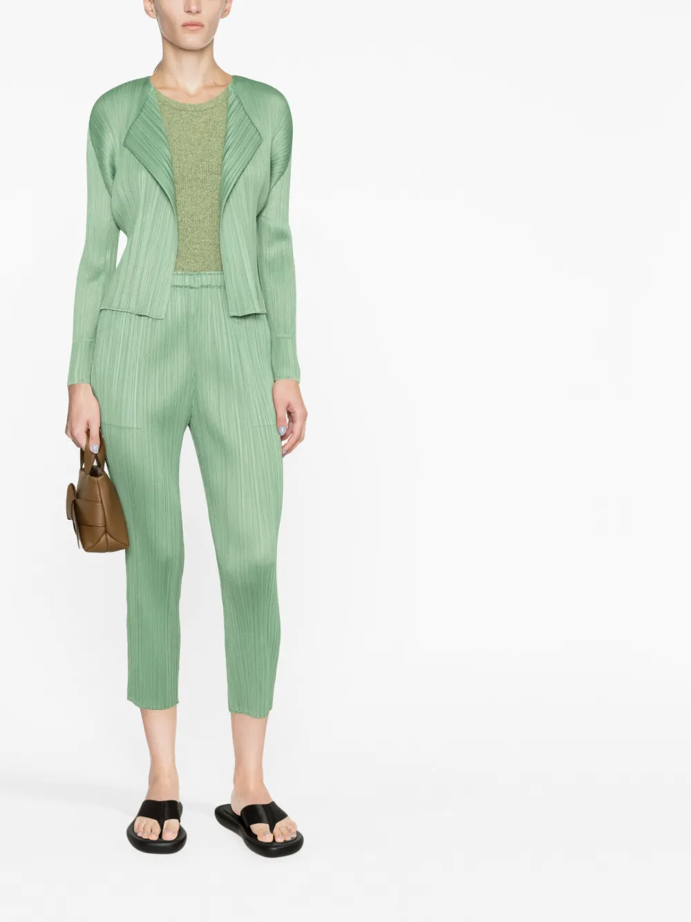 Pleats Please Issey Miyake Pantalon met elastische taille - Groen