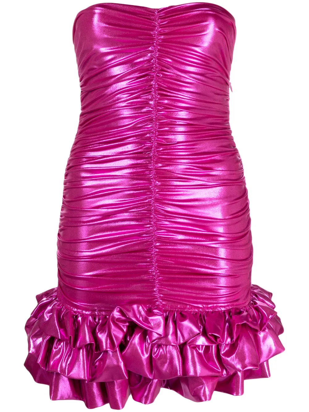 Amen metallic ruched minidress