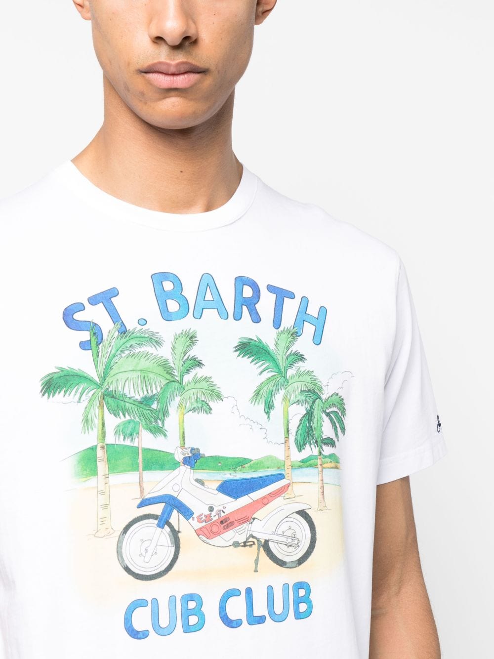 Shop Mc2 Saint Barth Illustration-print Cotton T-shirt In Weiss