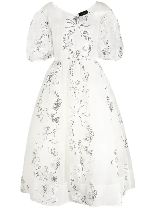 Simone Rocha sequin embellished Tulle Maxi Dress Farfetch