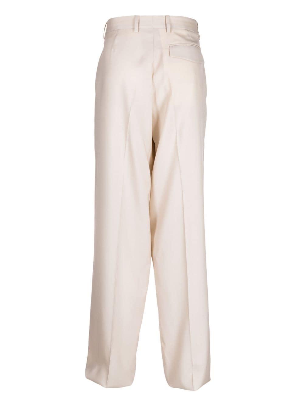 Shop Paul Smith Mid-rise Wide-leg Wool Trousers In Brown