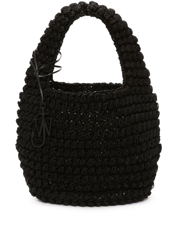 JW Anderson Large Popcorn Tote Bag in Black