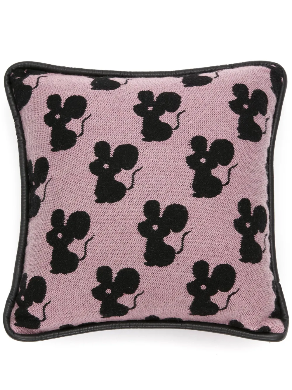 Jw Anderson Logo-patch Mouse-motif Cushion In Purple
