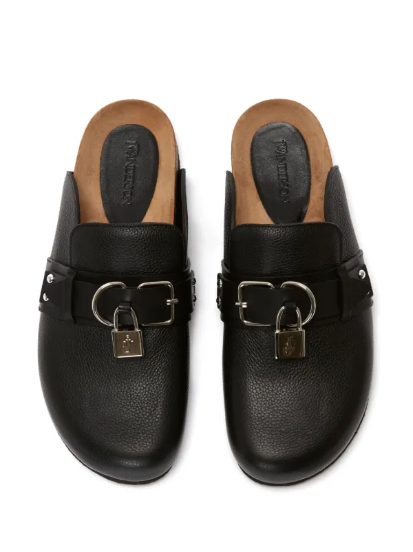 JW Anderson Padlock Leather Mules - Farfetch