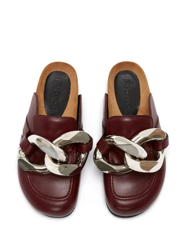 JW Anderson Chain Loafer Leather Mules - Farfetch