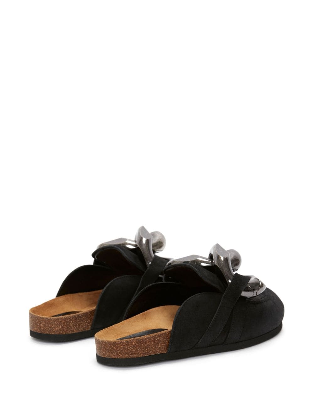 Shop Jw Anderson Chain-detail Suede Mules In Black