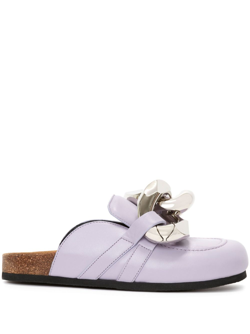 Jw Anderson Chain-link Detailing Leather Loafers In Purple