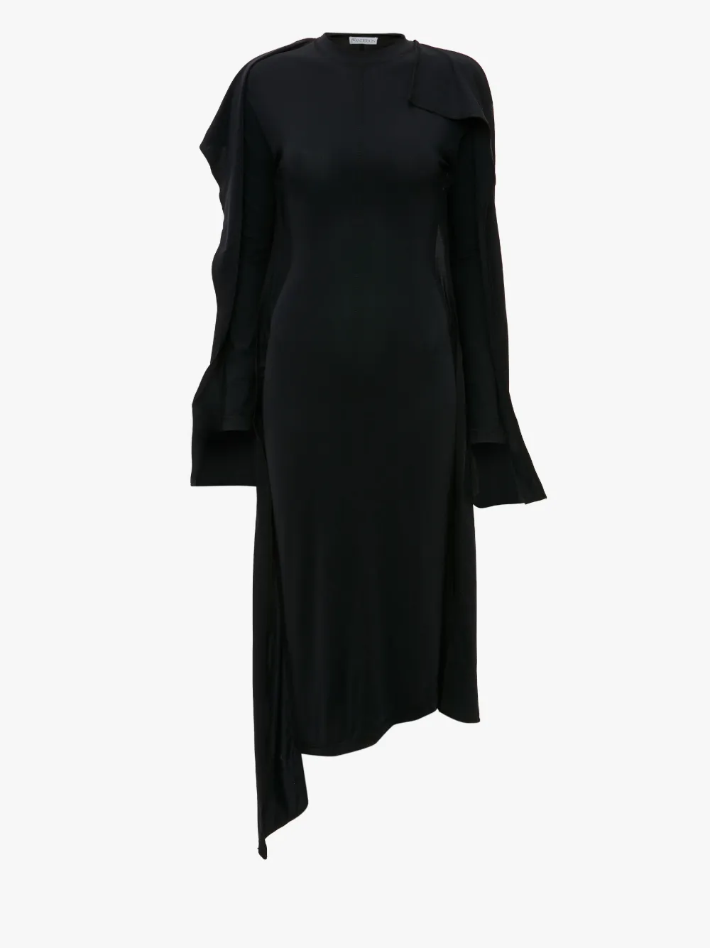 Jw Anderson Long-sleeve Layered Midi Dress In Black