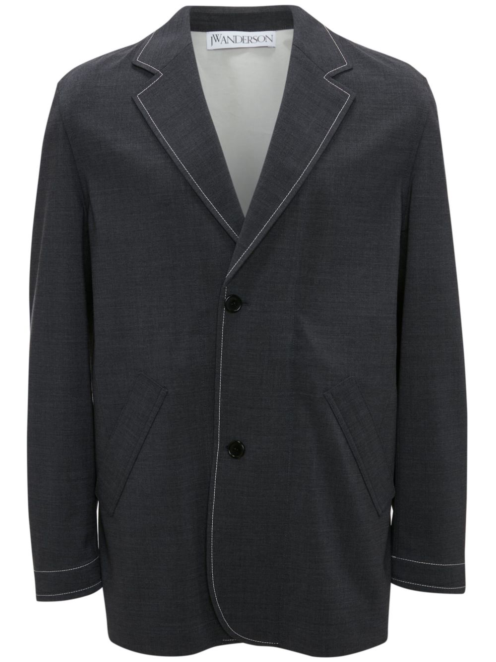 JW Anderson reversible button-up wool blazer - Grey