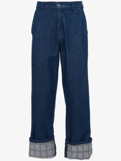 JW Anderson jeans anchos con motivo de cuadrícula