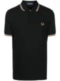 Fred Perry embroidered-logo polo shirt - Black