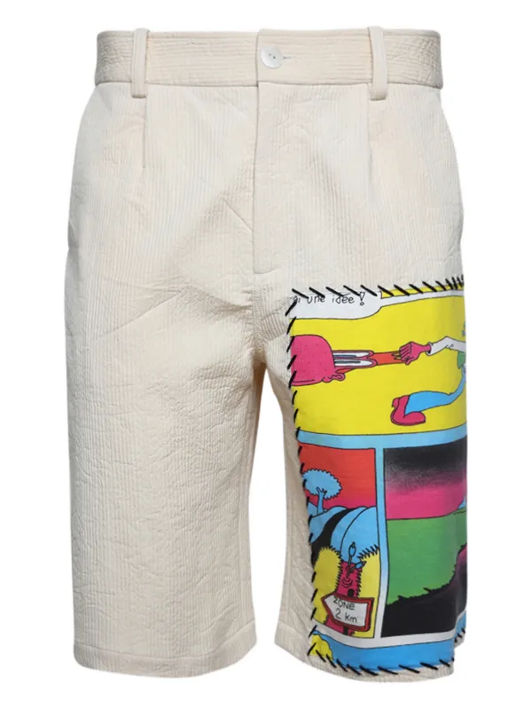 The Elder Statesman Buttoned Shorts in Neutrals