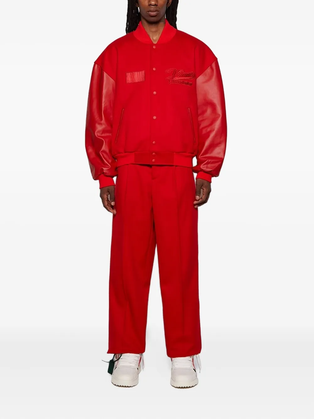 VTMNTS pleated-front wool trousers - Rood