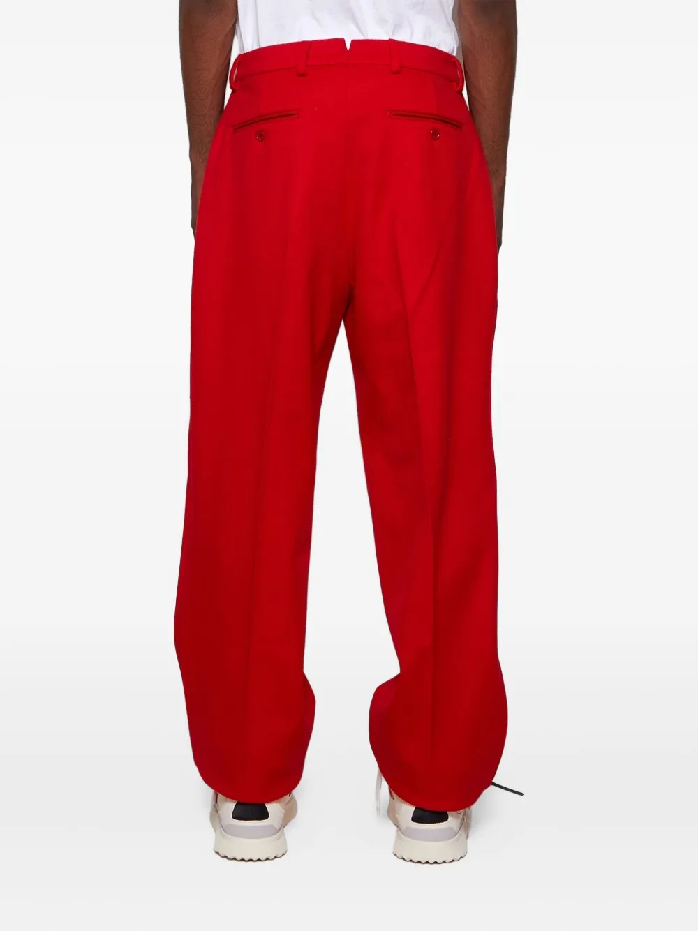 Vtmnts Pleated-front Wool Trousers In Red