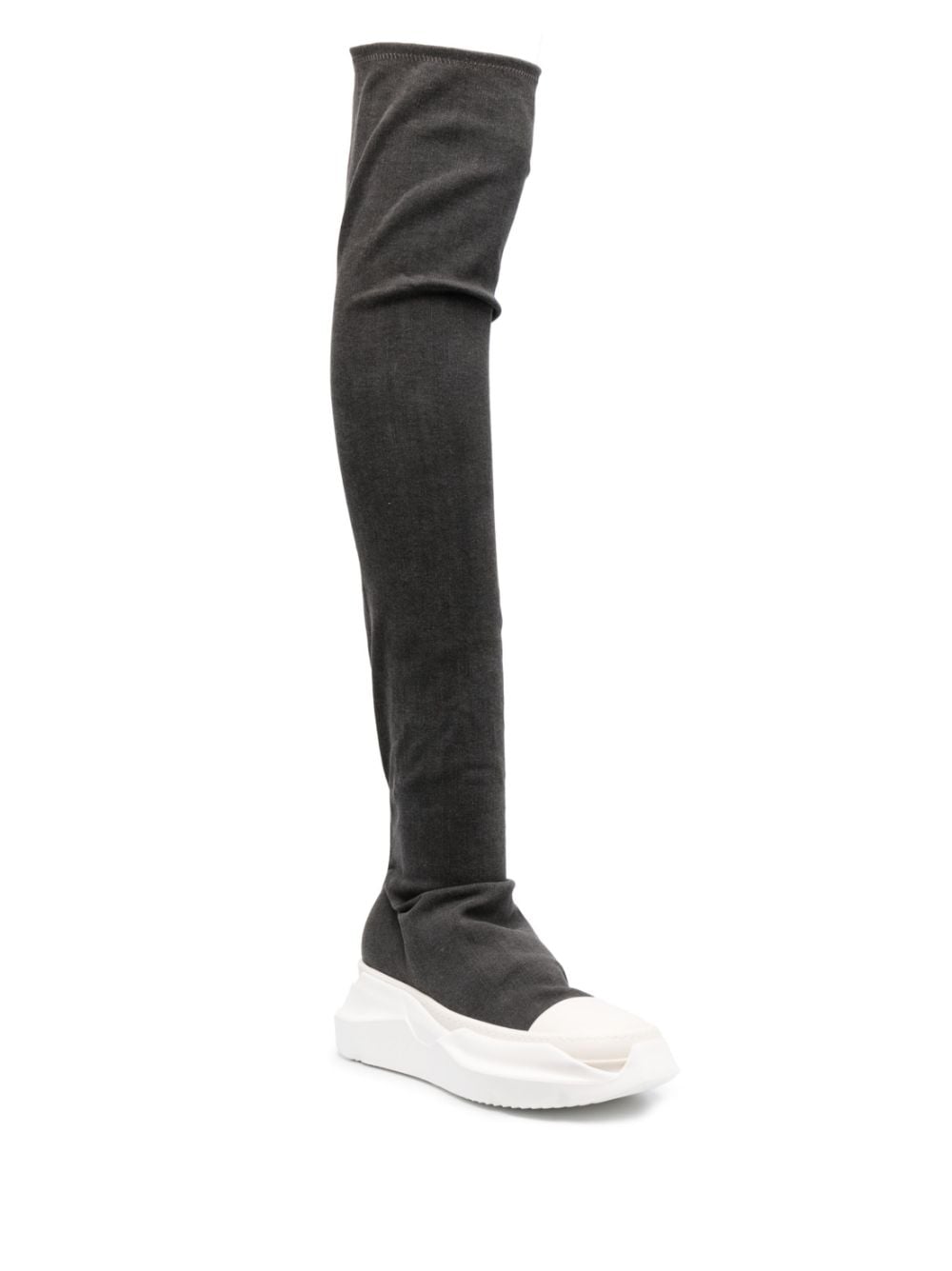 Shop Rick Owens Drkshdw Abstract Stockings Denim Boots In Grau