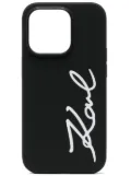 Karl Lagerfeld logo-print iPhone 14 Pro case - Black