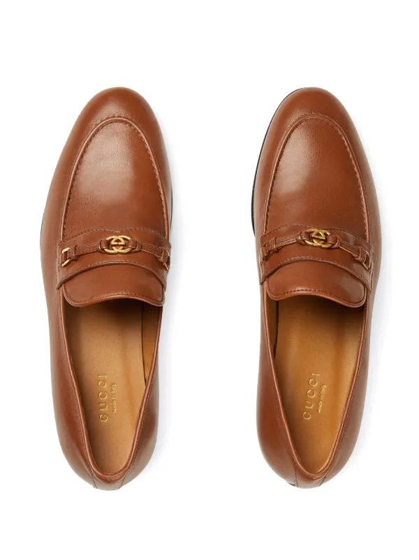 Leather loafer with hotsell interlocking g horsebit