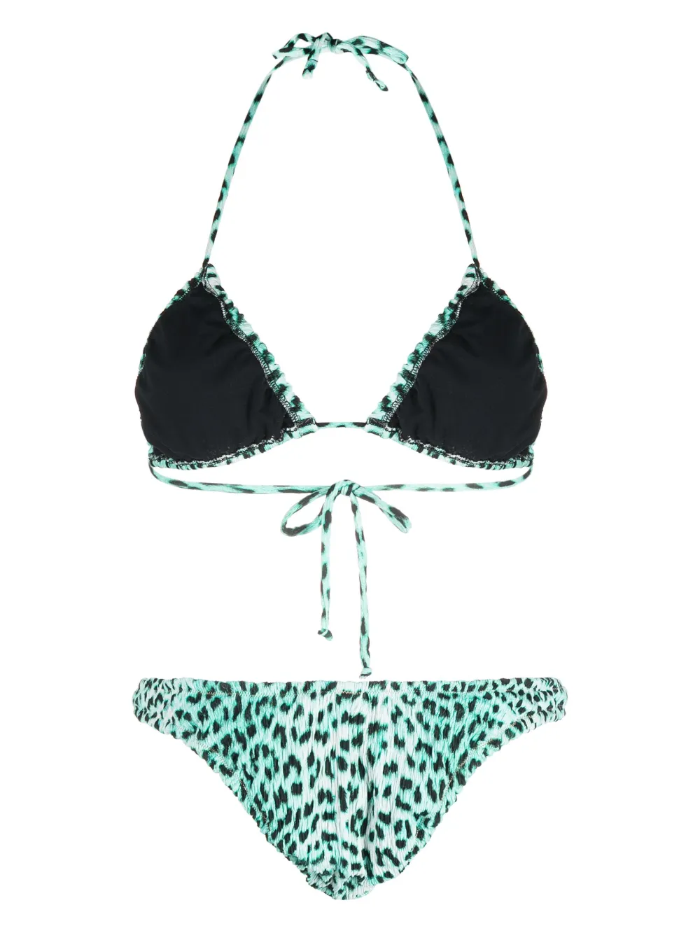 Reina Olga leopard-print triangle bikini - Blauw